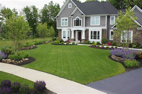 beautifully landscaped front yard